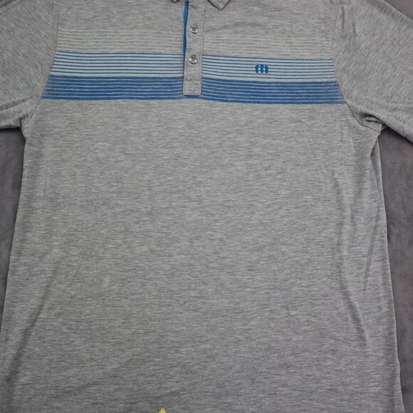 Travis Mathew Shirt Mens M Gray Short Sleeve Button Embroidered Logo Knit Polo - Picture 12 of 16